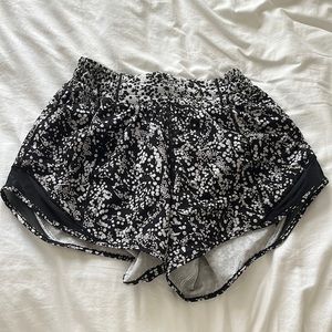 Lululemon Hotty Hot Shorts - black/white - size 4 tall - color no longer sold